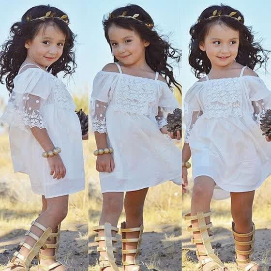 Kid Girl Lace Formal Tulle Tutu Dress Princess Pageant Wedding Party Sundress UK