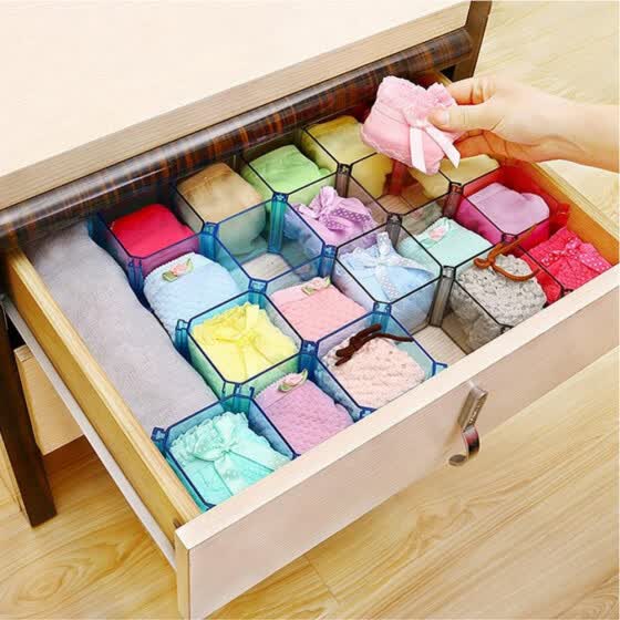 Shop 6pcs Set Underwear Bra Socks Storage Plastic Box Organizer