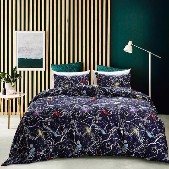 Shop Multicolor Comforter Duvet Cover Set Universe Stars Home Soft
