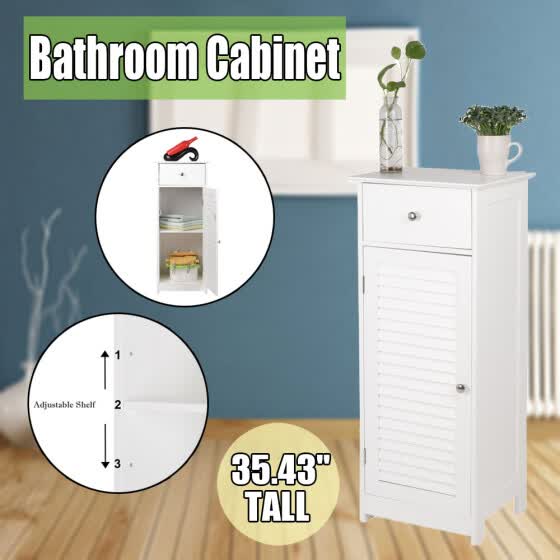 Shop One Door One Drawer Bathroom Cabinet Storage Organizer Stand White Online From Best Furniture And Decor On Jd Com Global Site Joybuy Com