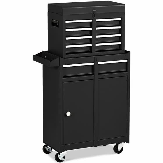 Shop 2 In 1 Tool Chest Cabinet With 5 Sliding Drawers Black