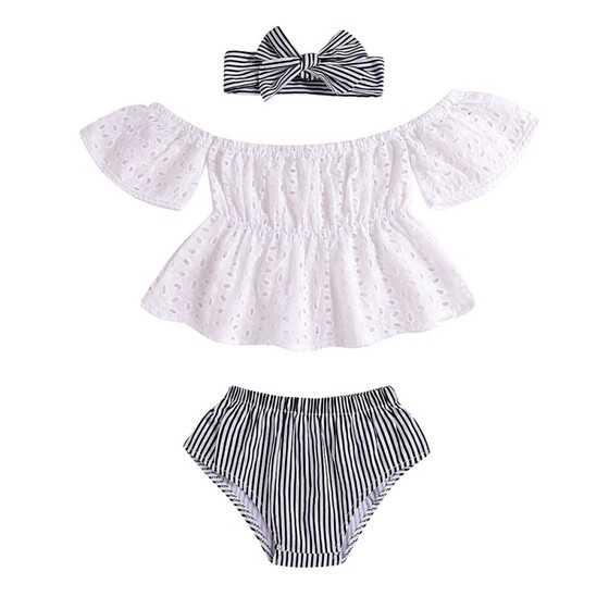 Floral Printed Pants with Headband 3Pcs Newborn Outfits PICK YOUR LOOK Infant Baby Girl Clothes Long Sleeve Ruffle Romper Sweatshirt