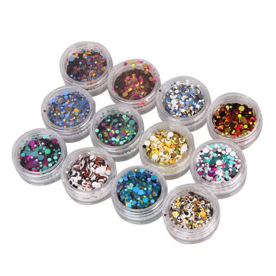 Shop 12pcs Laser Nails Sticker Mix Color Rhinestones Nail Art