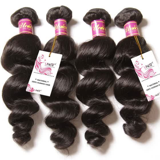 Shop Unice Hair 8a Brazilian Loose Wave Virgin Human Hair Weaves 4