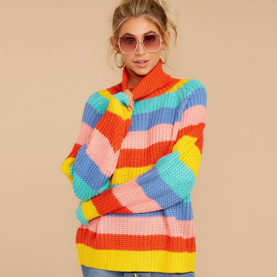 rainbow cardigan ladies
