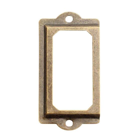 12Pcs Antique Brass Metal Label Pull Frame Handle File Name Card Holder For Furn