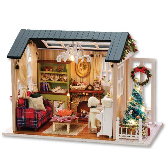 Shop Diy Christmas Miniature Dollhouse Kit Realistic Mini 3d