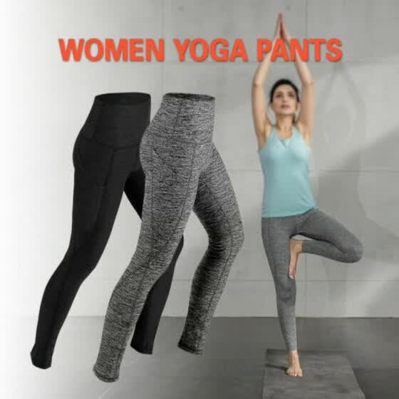 Women High Waisted Yoga Leggings Pocket Pants Fitness Sport Gym Workout Athletic