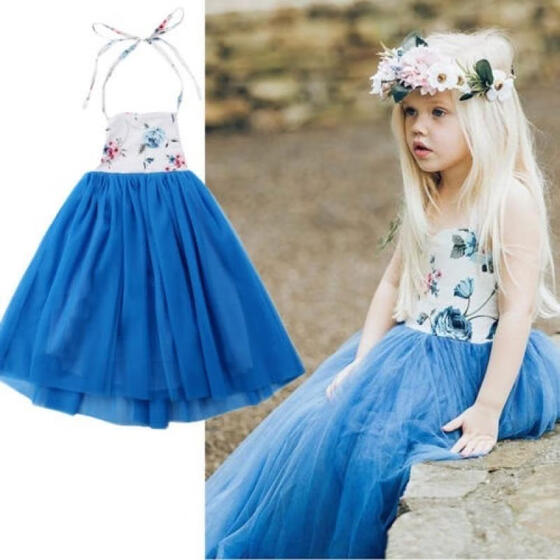 Flower Girl Summer Princess Dress Kid Baby Party Wedding Lace Tulle Tutu Dresses