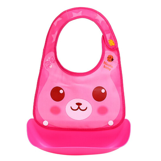 Baby Stereo Bib Waterproof Silicone Pick Rice Pocket Cartoon Cute Child Baby Bid