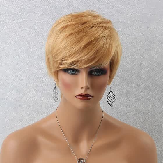 Shop Element Synthetic Short Human Hair Synthetic Blend Wigs For