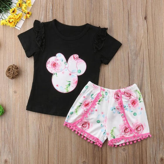 Toddlers Kids Baby Girls T-shirt Tops+Pants//Shorts//Dress Outfits Clothes Set New