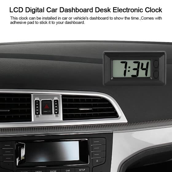 Shop Lcd Digital Table Car Dashboard Desk Electronic Clock Date