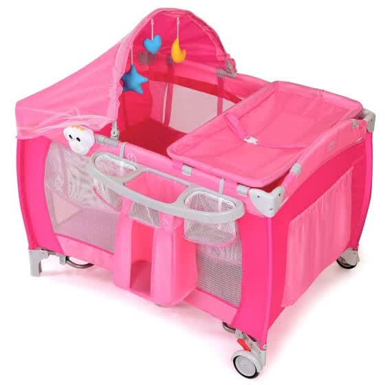 Shop Foldable Baby Crib Playpen W Mosquito Net And Bag Pink