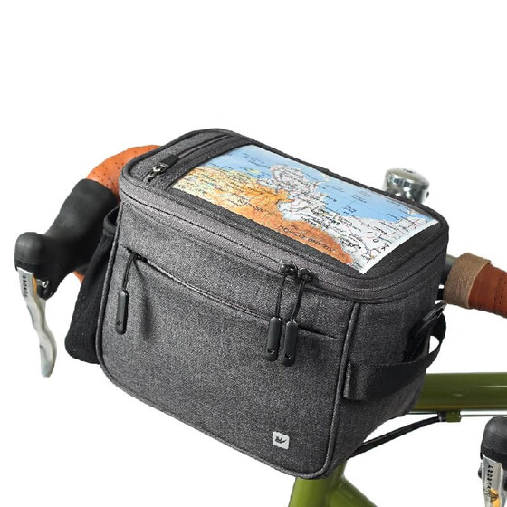 Cycling Bags Bike Bicycle Handlebar Bag Front Basket Bag with Rain Cover Black