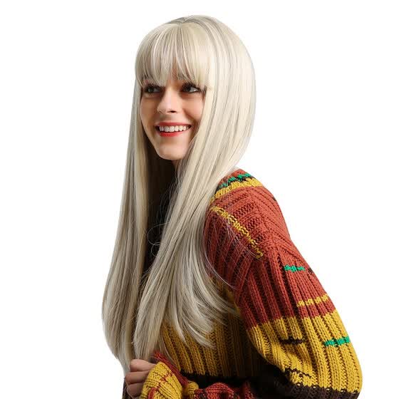 Shop Follure Chemical Fiber Wig Light Fringe Beige Gradient