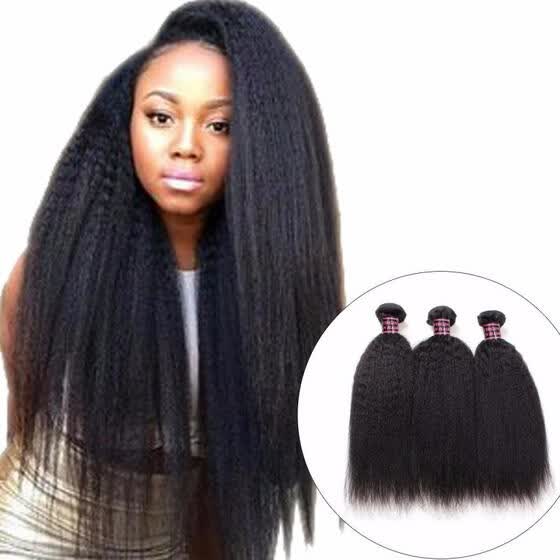 Shop Malaysian Yaki Straight Hair 3 Bundles Human Hair Extensions