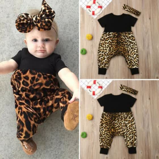 baby girl leopard romper