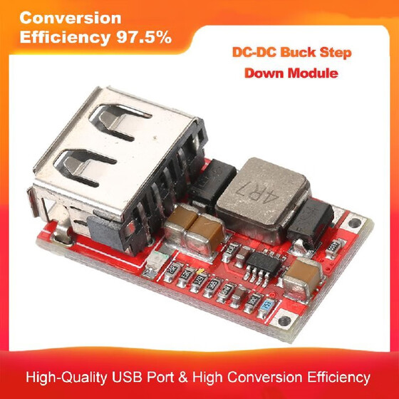DC-DC Buck Module 6-24V 12V//24V to 5V 3A USB Step Down Power Supply Charger Effi