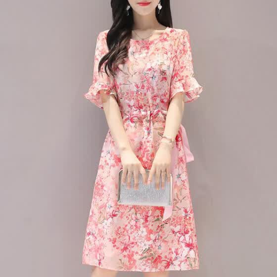 short sleeve knee length summer dresses