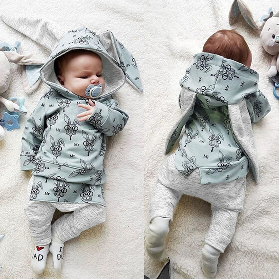 Baby Boys Girls Kid Long Sleeve Hoodie Pants Infant Outfits Set Casual Clothes