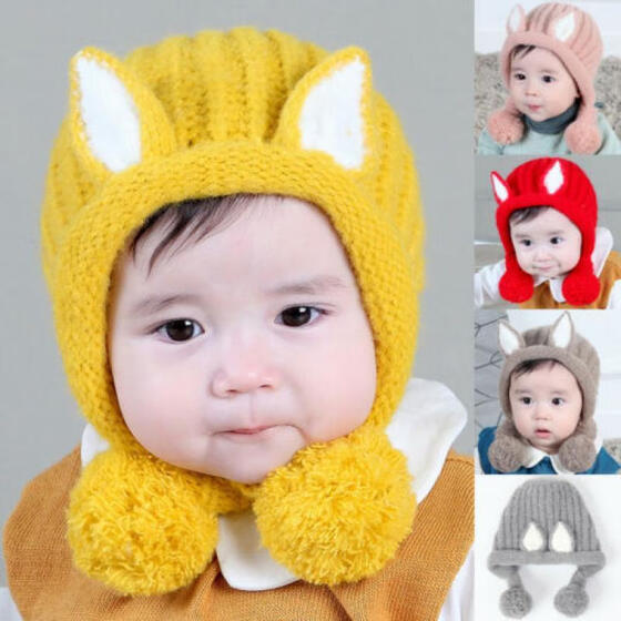 Baby Winter Hat Toddler Kids Hat Cartoon Ear Warm Crochet Knit Hat Beanie Cap