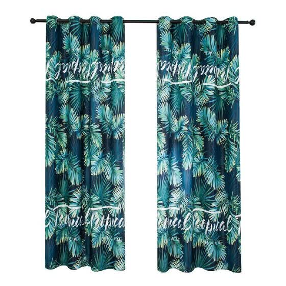 Shop Blackout Curtains Tropical Plants Printing Thermal Insulating