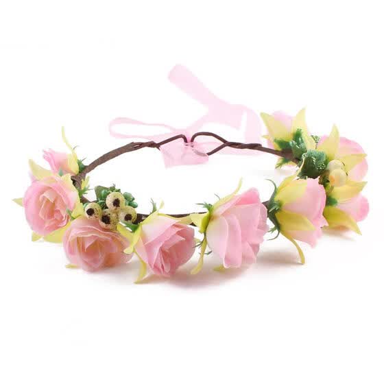 Shop Flower Headband Kids Elastic Hairband Valentine Wedding