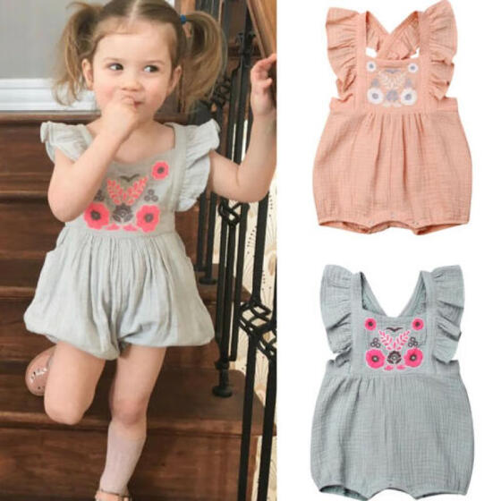 Casual Toddler Baby Girls Kids One-piece Outfit Bodysuit Romper Sunsuit Clothes