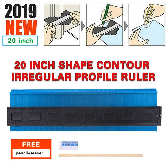 Shape Contour Irregular Profile Ruler Plastic Gauge for Duplicator Scale 500mm