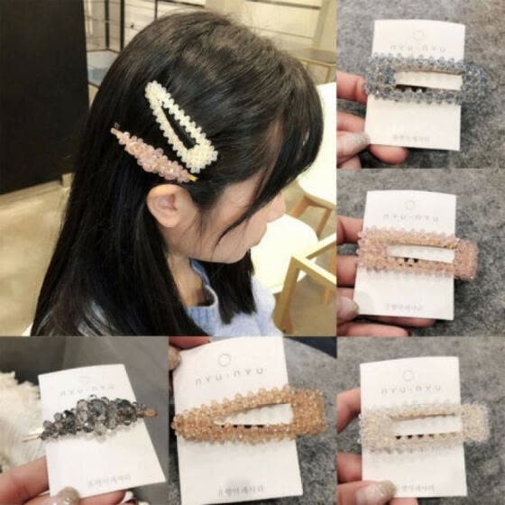 Details about  / 1PC Geometric Hollow Hair Clip Rectangle Hairpin  Bling Hair Clip Slide Barrette