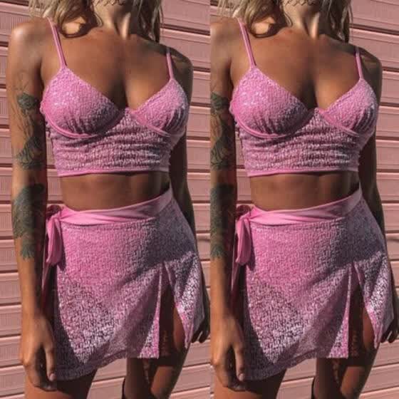 women's two piece swimsuits with skirt