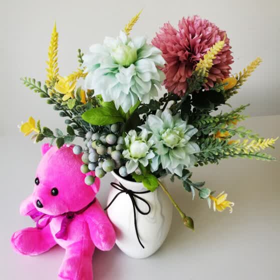 Shop 1 Bouquet Artificial Dahlia Flowers Orchid Dandelion