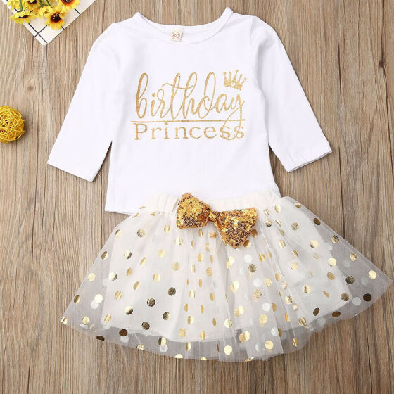 UK Toddler Baby Girl 1st Birthday Princess Romper Tutu Skirt Party Dress Outfit