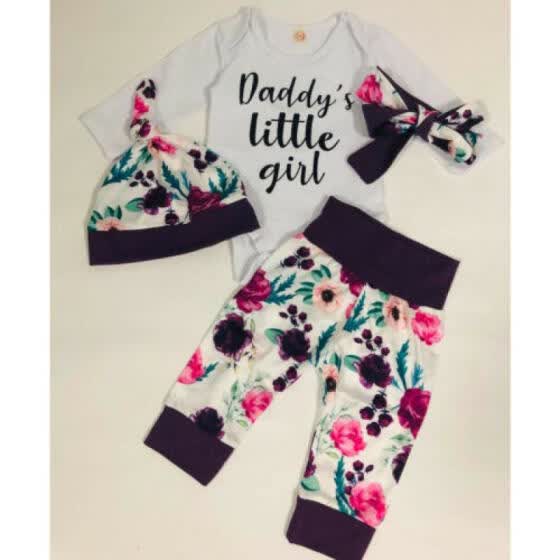 Latest Newborn Infant Baby Girl Romper Pink Top Jumpsuit Pant Outfit Clothes Set