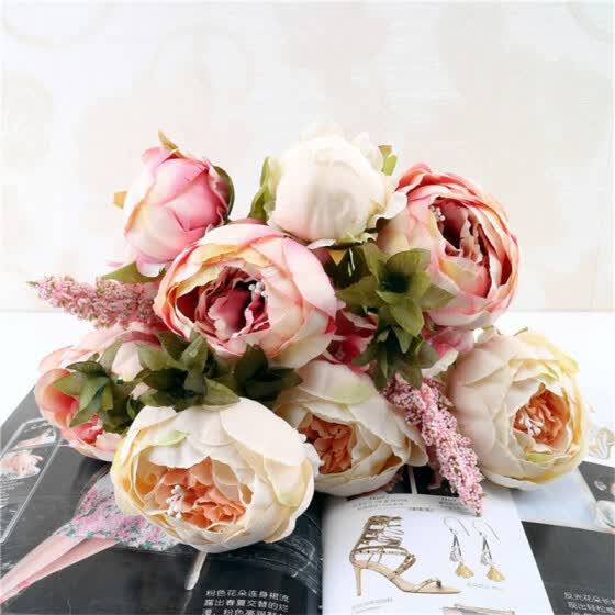 Shop Fake Flowers Vintage Artificial Peony Silk Flowers Wedding Home Decoration Pack Of 1 Champagne Online From Best Holiday Seasonal Decor On Jd Com Global Site Joybuy Com