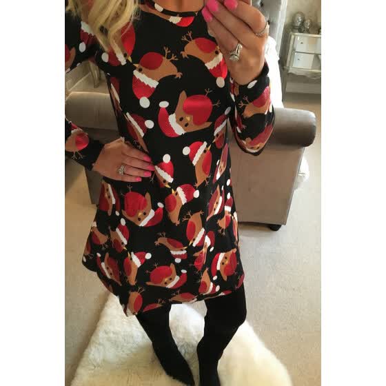 ladies christmas swing dress