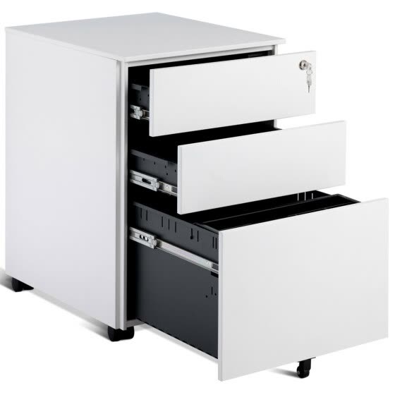 Shop 3 Drawer Filing Cabinet Locking Pedestal Desk White Online