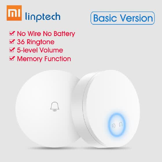 Shop Xiaomi Mijia Linptech Self Powered Wireless Doorbell Self