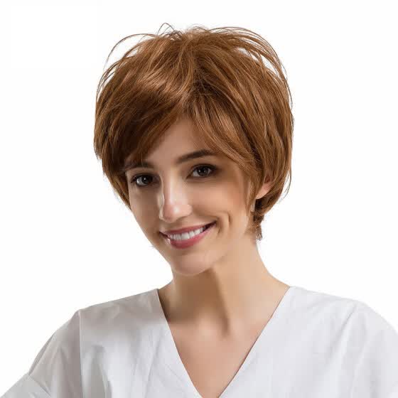 Shop Gobestart Natural Women Short Texture Hair Wigs Slight Wave