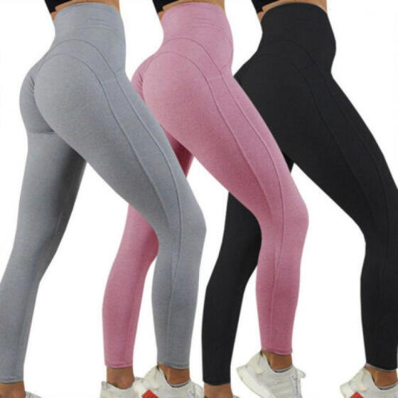 High Waist Long Pants for Womens Stretch Tight Slim Fitness Sport Gym Leggings Transer