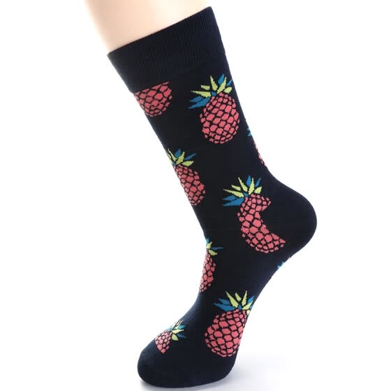 Women Mid Tube Socks Fruit Printed Hip Hop Cotton Stockings Winter Trendy Socks