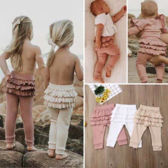 baby girl ruffle bottom pants