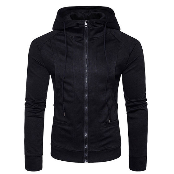 Mens Winter Zip Up Hoodie Slim Hooded Sweatshirt Jumper Coat Jacket Outwear Tops