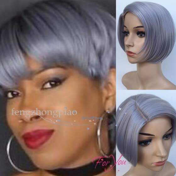 Shop Silver Grey Short Hairstyle Wigs Bestseller Wig Black