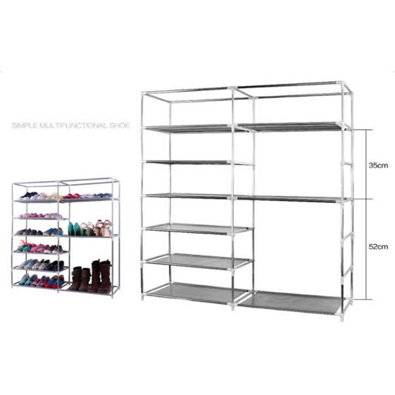 Shop Double Row Dust Tight Shoe Cabinet Non Woven Fabrics Large Shoe Rack Organizer Minimalist Furniture Boots Storage Shelves Online From Best On Jd Com Global Site Joybuy Com