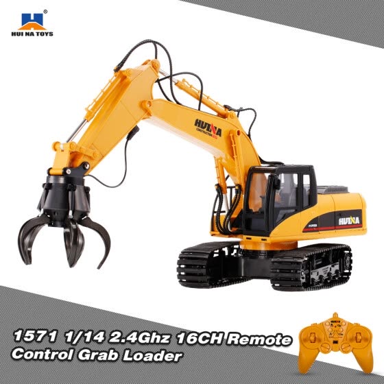 HUI NA TOYS 1571 1/14 2.4Ghz 16CH Remote Control Grab Loader Grapple Tractor Truck Construction Vehicle Engineering Toys