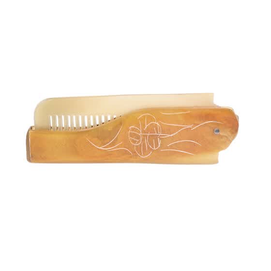 Shop Mini Foldable Hair Comb Men S Beard Comb Natural Horn Comb