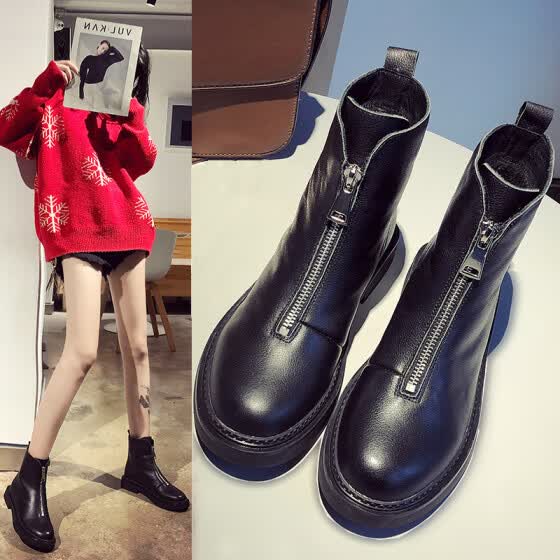 womens front zipper boots