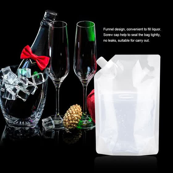 Greensen 20pcs Transpa Liquor Drinking Flasks Funnel Bag Liquor Drinking Flasks Funnel Bag